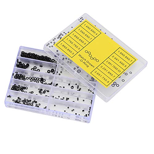Hapivida 500 Uds. Juntas Tóricas de Reparación de Relojes, Arandelas de Sellado de Goma de Silicona Impermeables, Kit Surtido para Relojeros