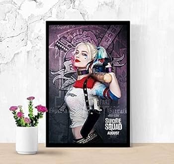 ハーレイ・クイン　フレーム付きBIGポスター Amazon.co.jp: 映画ポスター スーサイドスクワッド SUICIDE