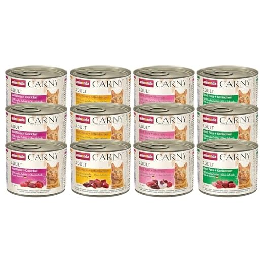 Animonda Carny Adult Katzenfutter, Nassfutter für ausgewachsene Katzen, Kräftige Variation , 12 x 200 g