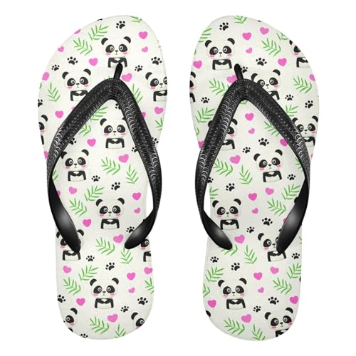 Cute Panda Heart Plant Flip Flop Beach Summer Casual Sandal for Women & Men Shower Shoes 2301643