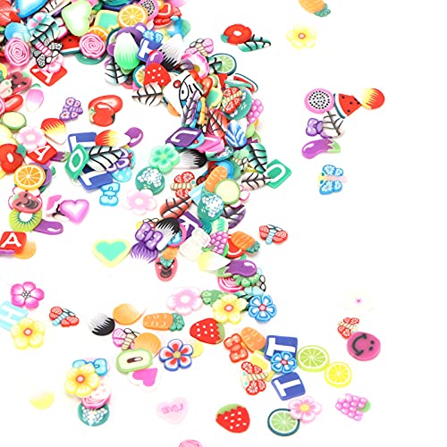 3000Pcs Fruit Nail Art Slices, Fruit Slime Supplies Nail Stuff DIY Clay Beads Mooth Wasserdichter DIY Clay für DIY Handwerk, Schleimherstellung und Handydekoration