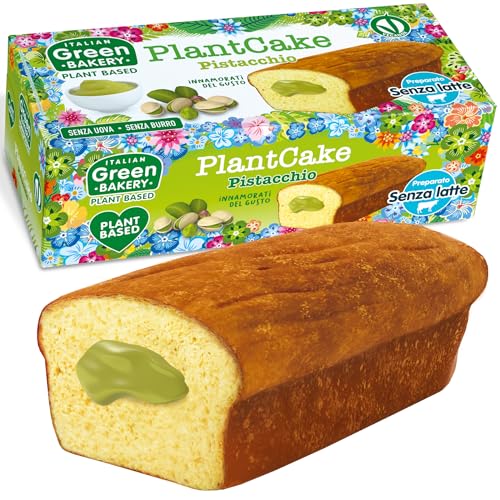 PlantCake Sweet Bread with Pistachio Cream – 14.1 oz Vegan Dessert, Plant-Based and Dairy-Free, with Sourdough, Inspired by Traditional Italian Panettone – Made in Italy