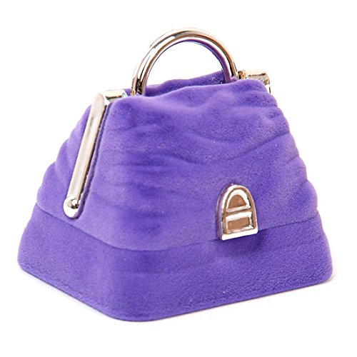 Preisvergleich Produktbild ACAMPTAR Handbag-Shape Ring Geschenkbo Schmuck ufbewahrungskoffer Samt Lila