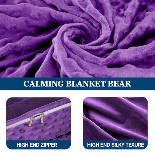 Image of yescool Weighted Blanket (15 lbs, 48 inch x 72 inch, Violet) Heavy Blanket for Sleeping Perfect for 140-160 lbs, Breathable Blanket with Premium Glass Bead, Machine Washable