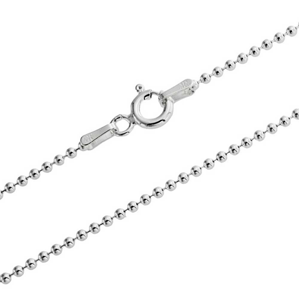 Collana Collanina Bracciale Girocollo Catena Catenina Perline Sfera Fine 1mm Argento 925 Italiano Uomo Donna Per Bigiotteria Argentato - 15 20 25 30 35 40 45 50 55 60 65 70 75 80 85 90 95 100cm