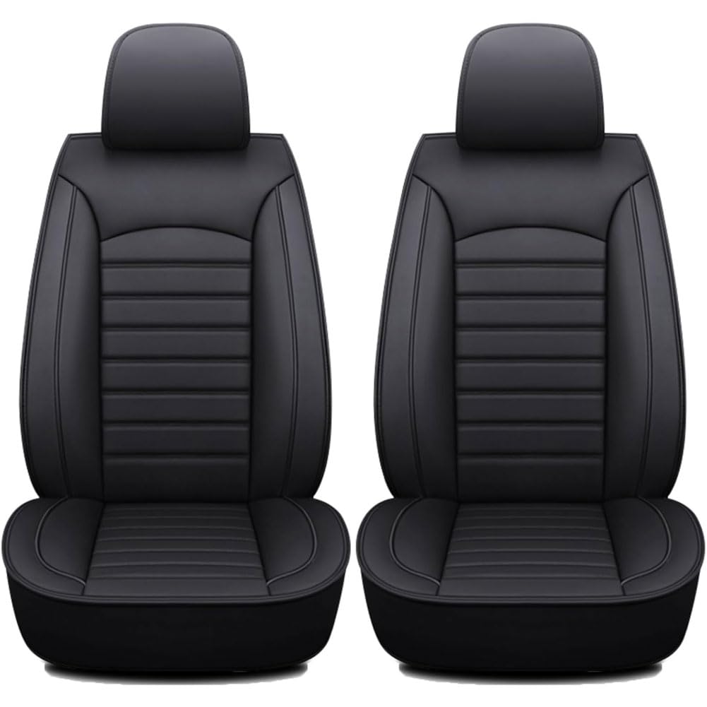 2 Housses de Siège Avant Voiture pour Dacia Dokker 2012-2021, Cuir PU Housse Siege Imperméable Coussin Couvre Protection Sièges Accessoires,A/Black