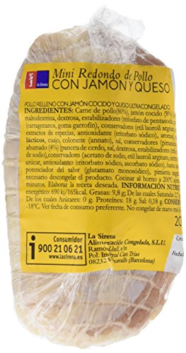 La Sirena Mini Redondo de Pollo con Jamon y Queso, 2 unidades, 200g (Congelado)
