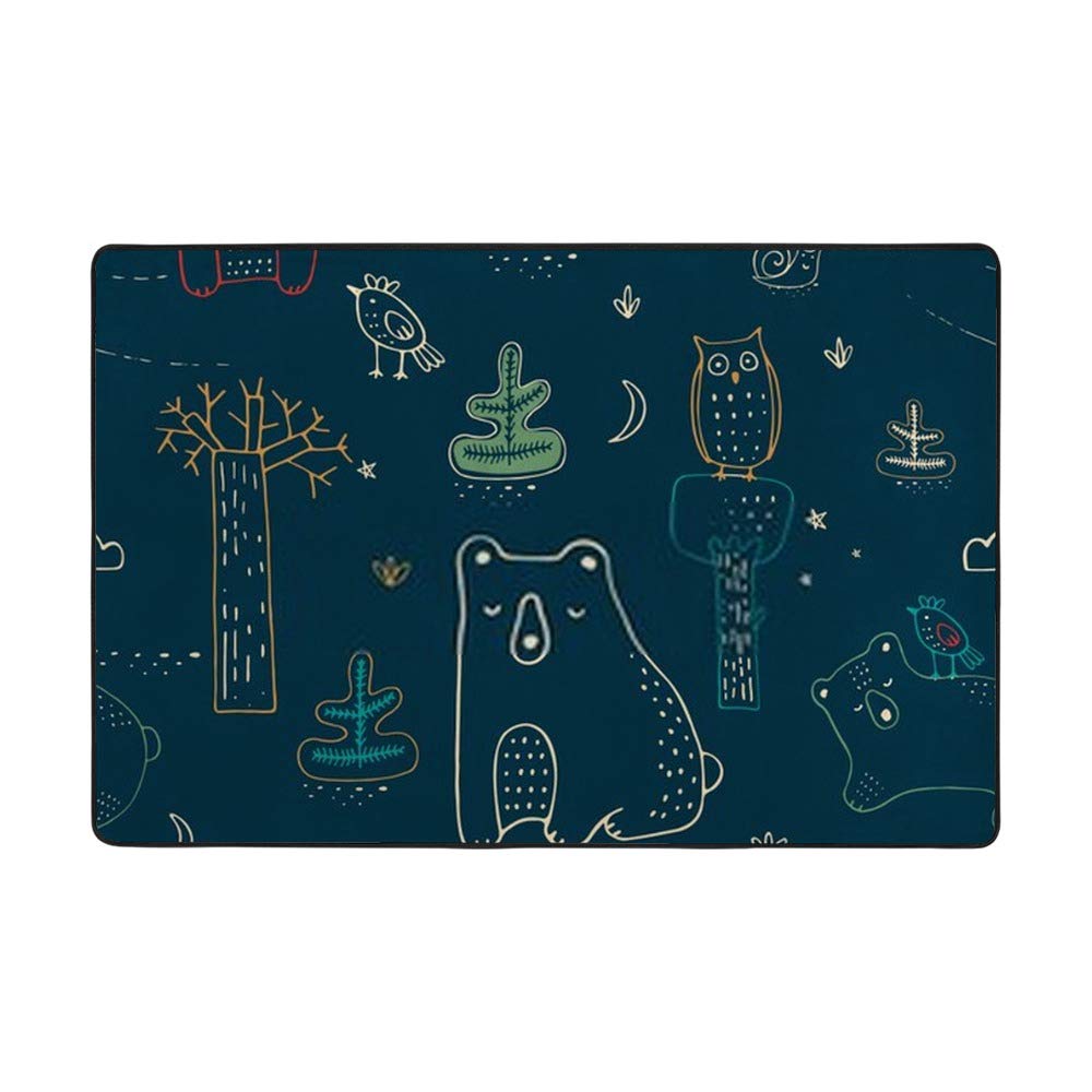 Tapis de sol mignon bleu foncé grand tapis de salon velours 183x122