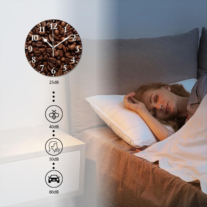 Miniatura 3 de Relojes de pared silenciosos sin tictac con movimiento de cuarzo, reloj analógico a pilas decorativo para el hogar, póster de fondo de textura de