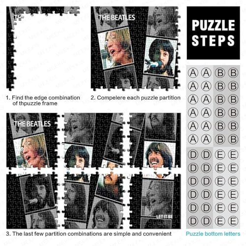 Puzzles 500 pièces pour Adultes Les Beatles Puzzles pour Adultes Puzzles en Bois Puzzles pour Adultes Cadeaux (52x38cm) - Les Beatles, Paul McCartney, John Lennon, RIngo Starr, George Harrison Puzzles 500 pièces pour Adultes Les Beatles Puzzles pour Adultes Puzzles en Bois Puzzles pour Adultes Cadeaux (52x38cm) – Image 6