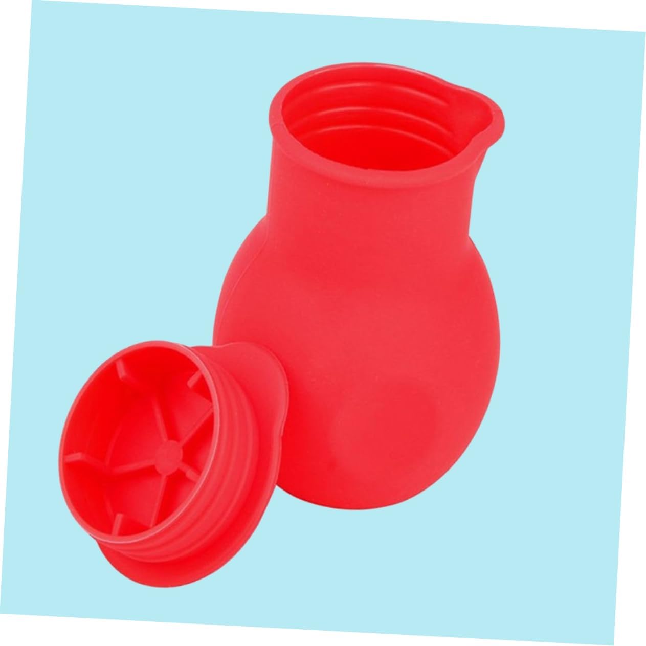 Silicone Chocolate and Removable Lid Melting Pot with Pouring Lip Red