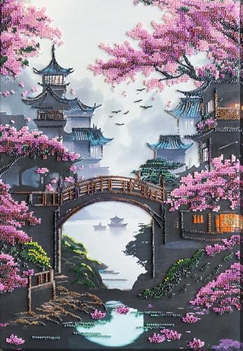 Image of Wizardi Main Bead Embroidery Kit - The Dream of a Journey to The East. Colorful Beads, Beading Needles. DIY Kit. Embroidery for Beginners. Home Decor. AB-905 Abris Art