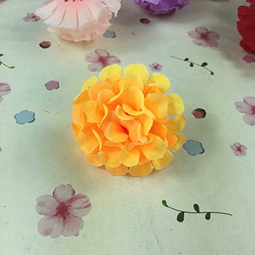 Buy yellow 4CM Head,10PCS Artificial Silk Small Carnations,Fake