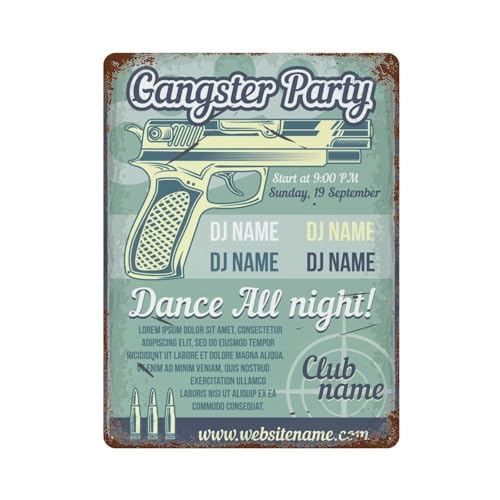 Vintage Metal Tin，Gangster - Themed Party15.7"x11.8"，tin sign