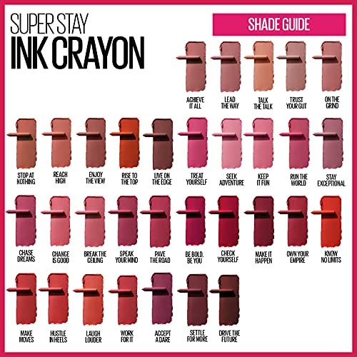 Maybelline New York Maybelline Super Stay Ink Crayon Lipstick Makeup, Precision Tip Matte Lip Crayon with Built-in Sharpener, Longwear Up To 8Hrs, Lead The Way, Pink Beige, 1 Count