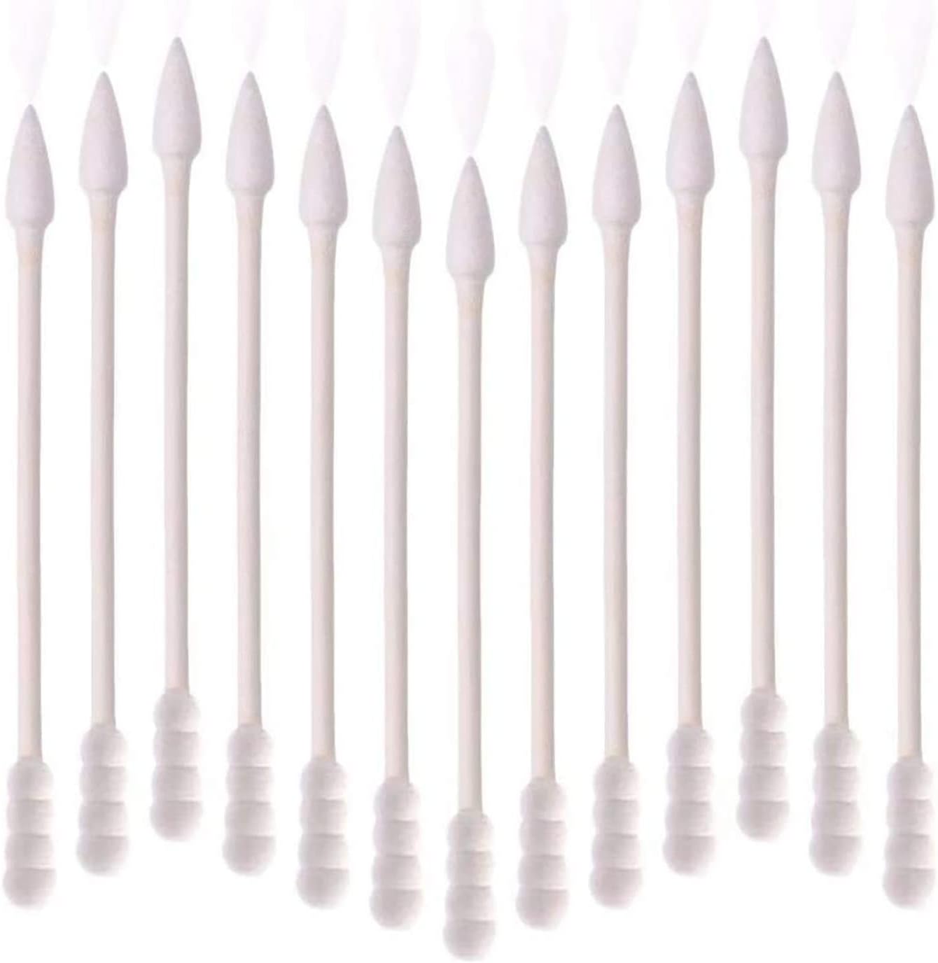 Azonee 4 Packs Cotton Swabs, Double Tips Cotton Buds with Paper Stick, Pointed Cotton Swabs and Spiral Head Cotton Swabs for Makeup, Beauty and Care (800 Pcs)