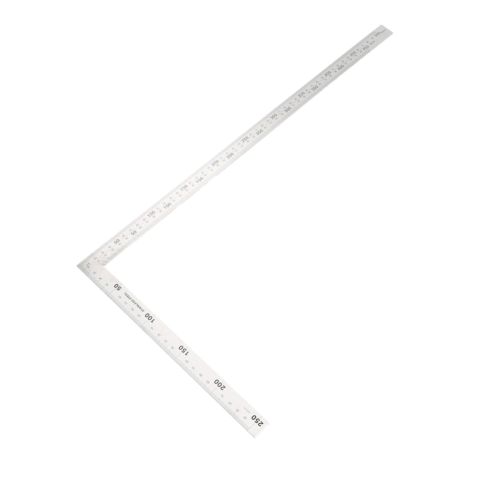 Regla de ángulo recto de 90 grados, herramienta cuadrada de medición de acero inoxidable (30 cm o 50 cm) (500 mm 250 mm)