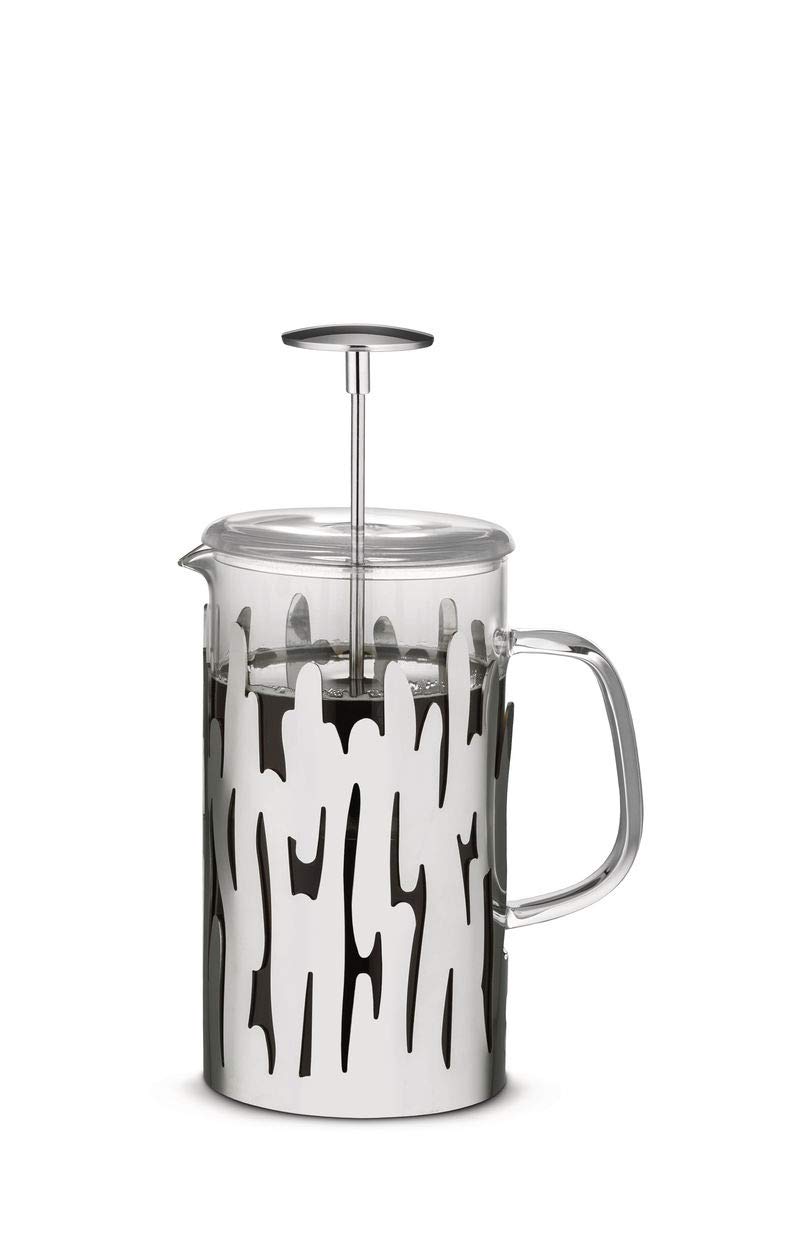 Alessi BM12/8 Barkoffee Press Filter Coffee Maker or Infuser in 18/10 Stainless Steel and Glass, 8 Cups