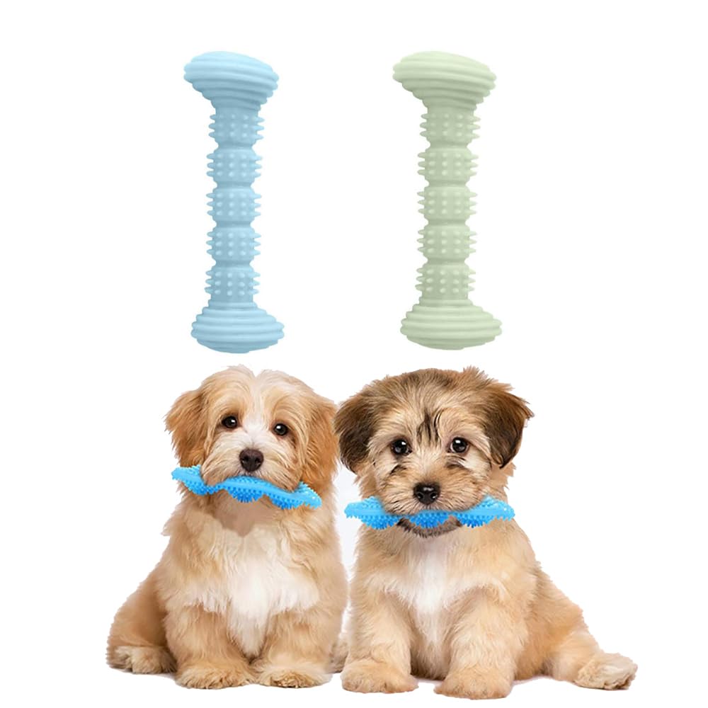 lyualma Hysstore 2 Piezas Juguete Masticador de Perro Juguetes Morder para Perros Juguete para Entrenamiento de Perro de Goma Forma de Hueso para Perros Pequeños Cuidado Dental