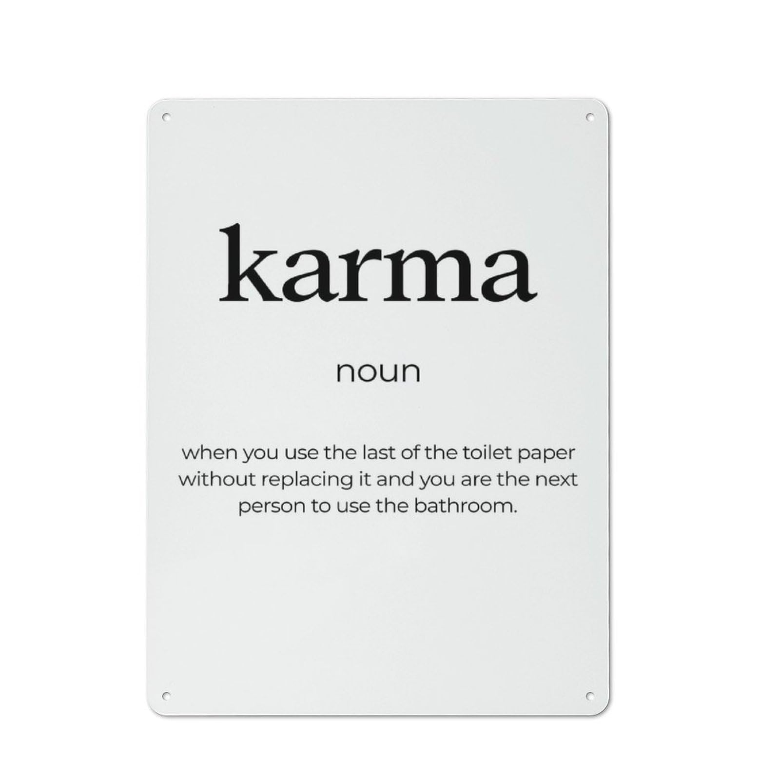 Junmoney Karma Definition Retro Metal Wall Sign 40X30cm For Hobby Room Or Studio, For Garage, Workshop And Man Cave Decoration
