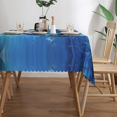 Nappe de table à manger rectangulaire dauphins douce 137 x 183 cm