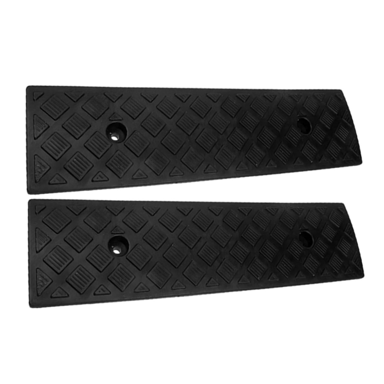 Rampa de Umbral para Coches y Motocicletas, 2 Piezas, Plástico Negro