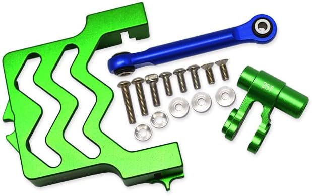 GPM Upgrades - Soporte servo de aluminio+barra de acoplamiento de aluminio+bocina servo de aluminio 25T para 15 X-MAXX 6S8S Monster Truck RC Cars