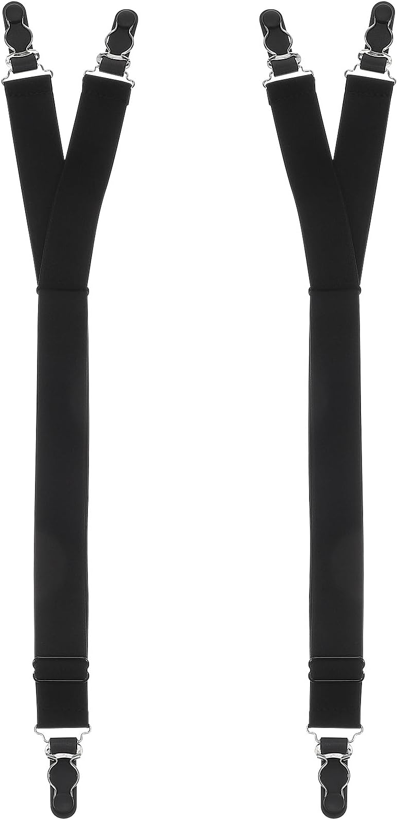 Shirt Stays for Men: Adjustable Elastic Shirt Garter Straps with Non-Slip Clips – Police Military Professional for Men Women Comfortably, Black
