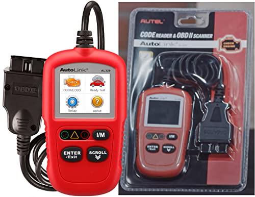 Autel Al329 Autolink Vehicle Obd2 Diagnostic Tool Car Code Reader With I/M Readiness Key Read/Erase Codes Turns Off Mil Plug And Play Retrieves Vin/Calid/Cvn Free Lifetime Update #TOP5