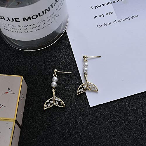 Perle boucles d'oreilles argent 925 style sirène Cellacité - 2
