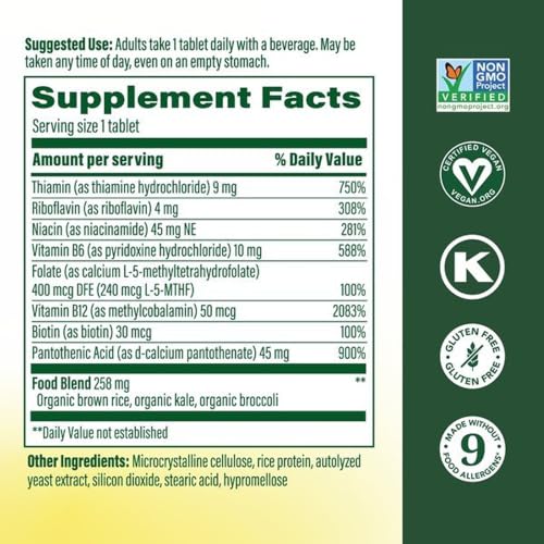 MegaFood Balanced B Complex, Cellular Energy Metabolism Support, 30 Tablets - image 3