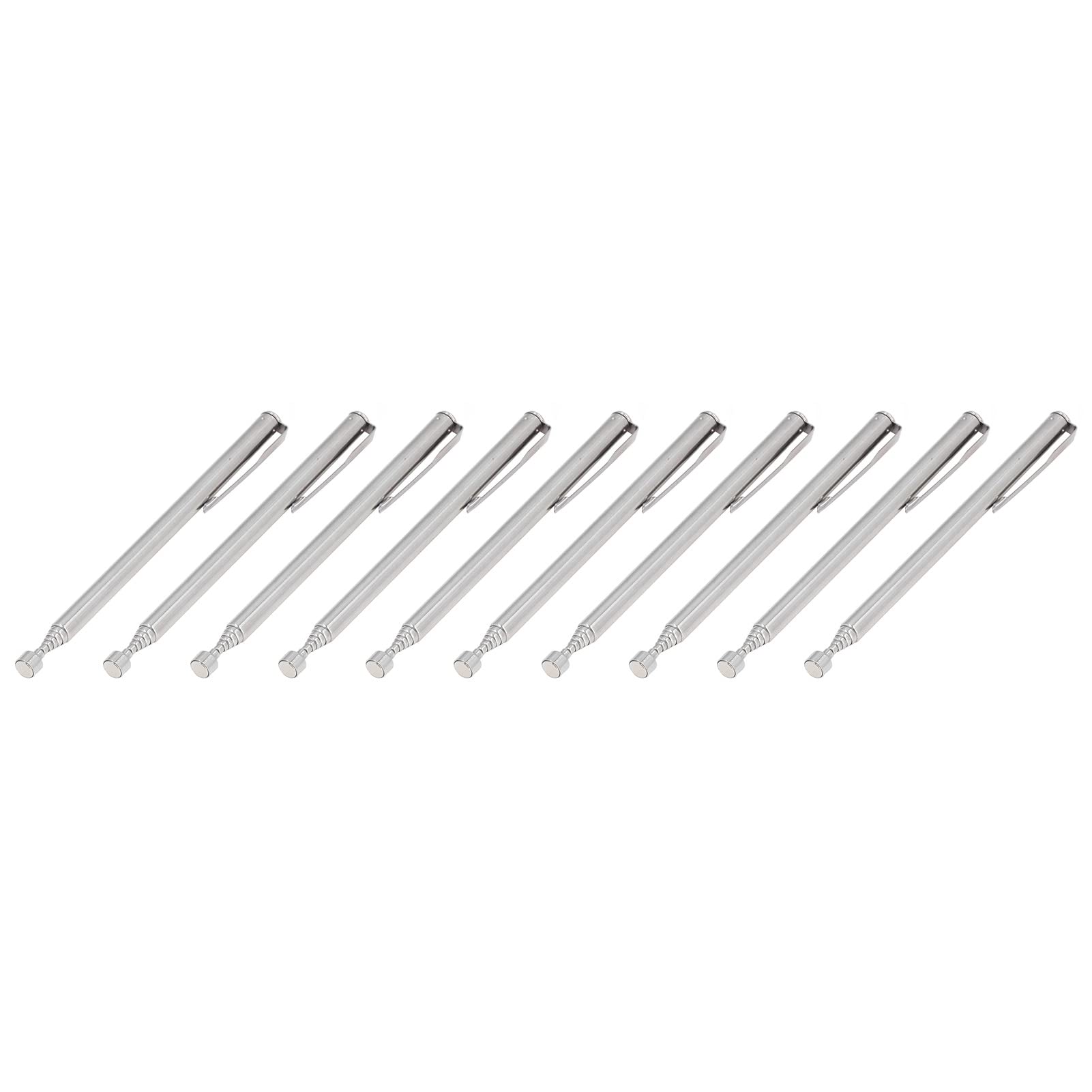 Magnet Stick, Magnetic Wand Extendable Magnet Pickup Tool 10Pcs Telescoping Magnetic Pickup Tool, Magnetic Grabber, Telescoping Magnetic Picker with Pocket Clip for Screws Nuts