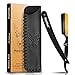 MARKHOR® Matte Black with 24K Gold Plated - Cut Throat Razors for men, Premium Quality Straight Razors for Men - Professional Barber Razor, Straight Edge Razors