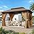 Breezestival 10x12FT Hardtop Gazebo, Metal Frame with Double Galvanized Steel Roof, Permanent Outdoor Pergola with Curtains and Netting Included for Backyard, Patio, Lawn and Garden, Brown