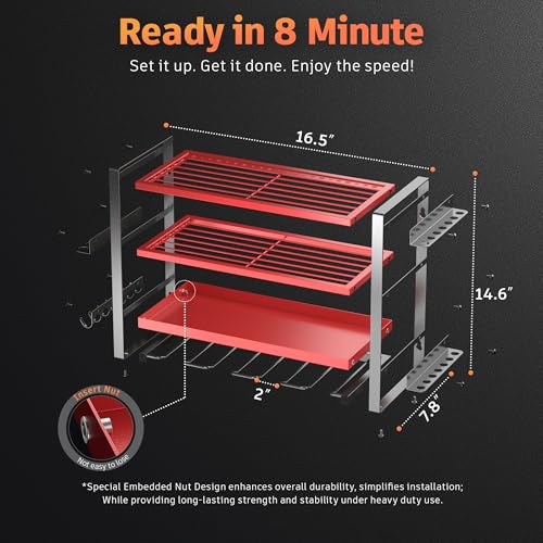 Power Tool Organizer Wall Mount, 4 Layer Drill Holder Wall Mount - image 4