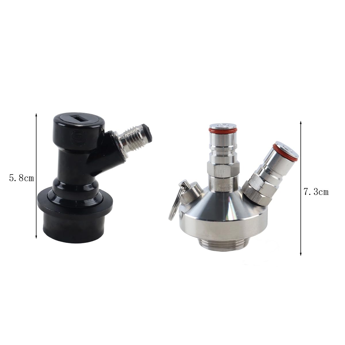 Mini-Keg-Spender mit doppeltem Kugelverschluss, Edelstahl-Speerhahn für 2L-10L Growler mit Schnellverschlüssen & Bierschlauch für das Heimbrauen