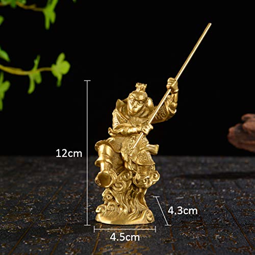 Figura decorativa de Mono de Bronce chino Sun Wukong miniatura 2