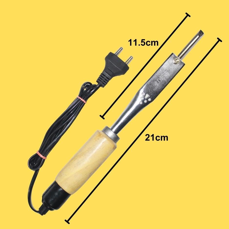 Image of VMTRONIX 125Watt Soldering Iron with Wooden Handle for Precision Electronics Work | Soldering Machine for Home, Industrial & Electronics Workshop Reparing with Fast Heating & Heat Resistant Handle