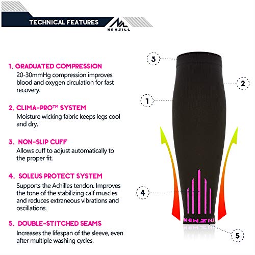 Image of NEWZILL Compression Calf Sleeves (20-30mmHg) for Men & Women - Perfect Option to Our Compression Socks - for Running, Shin Splint, Medical, Travel, Nursing