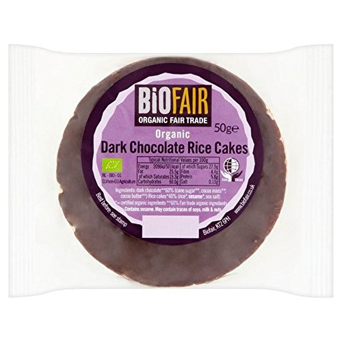Biofair Organic Fair Trade Dark Chocolate Rice Cakes 50g
