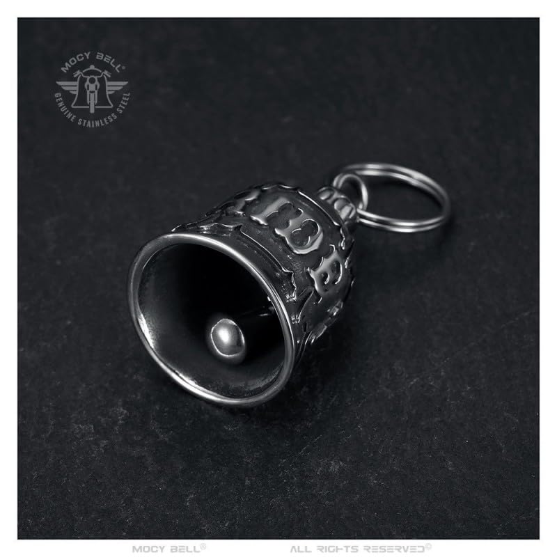 BOBIJOO JEWELRY - Clochette moto ECG Ride to Live Porte-bonheur Acier inoxydable Argent