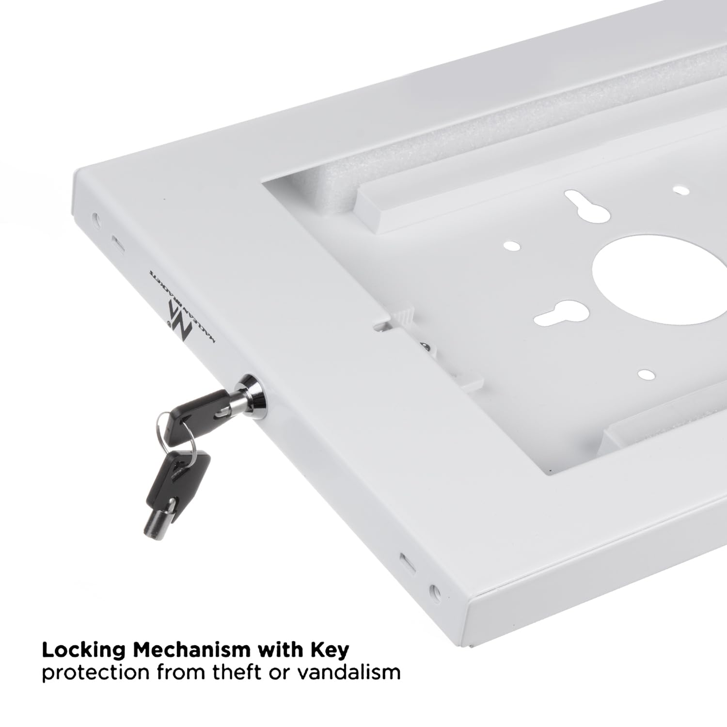 Maclean MC-474 Wall Mount for iPad and Samsung Galaxy Tab With Anti-Theft Protection, Universal 9.7"-11" Holder Compatible With Air/Pro, A/A7/S6 Lite, VESA 75