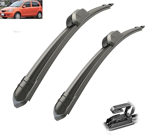 Escobillas de limpiaparabrisas delantero de automóvil compatibles con Mazda 2 Demio 2 2002-2007, cepillos de lluvia de 24 pulgadas + 16 pulgadas