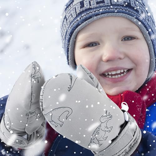 Azarxis Luvas quentes para bebês de inverno forradas com lã térmica à prova de vento para bebês meni