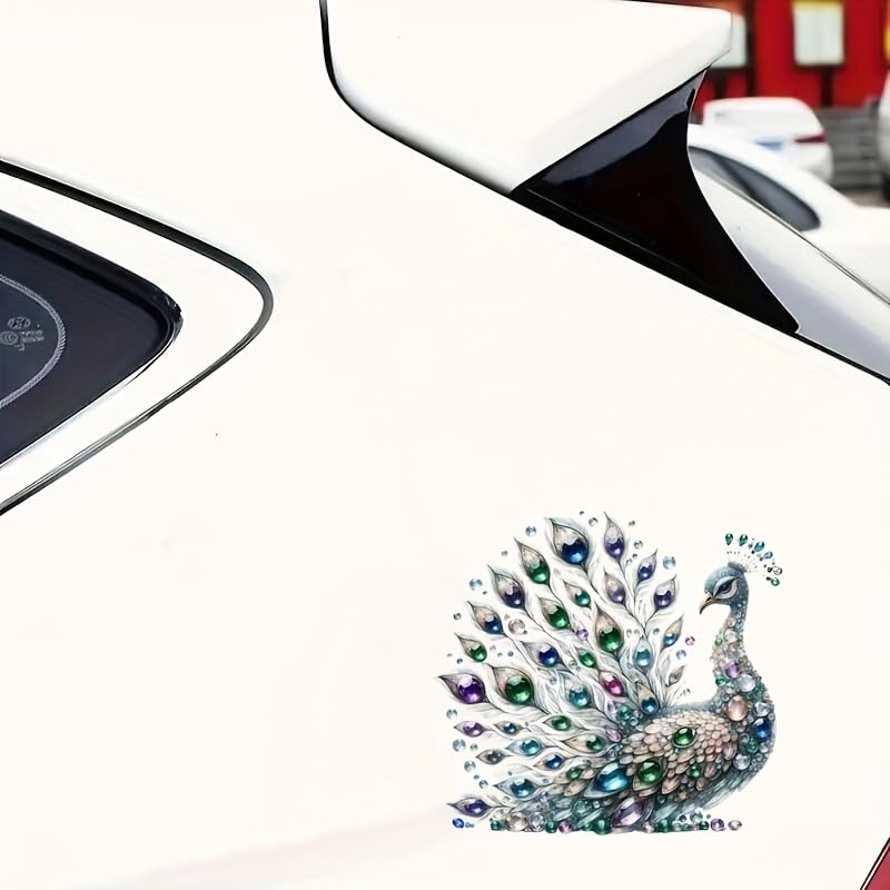 SLGIFT Glass Peacock Vinyl Sticker, Multicolor, 6 Inch, Waterproof, Contemporary Design for Cars, Laptops, Walls 2
