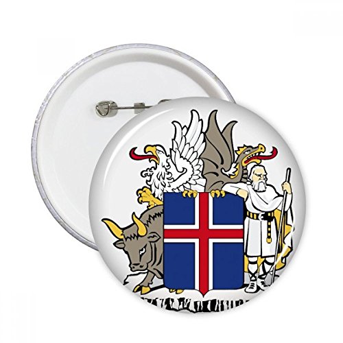 Badge Islande lot de 5 pins ronds pour vêtements et décoration