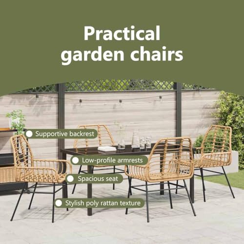 Sièges d'extérieur solides et table de jardin en polyrotin faciles à nettoyer