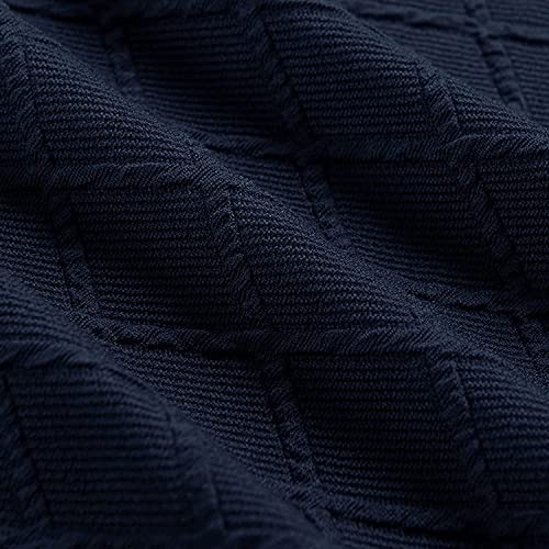 NEKOSUKI Arm Rest Covers, Set of 2 Stretch Diamond Pattern Armchair Couch Stretch Armrest Chair Covers for Furniture Protector, Anti-Slip Sofa Chair Arm Caps Spandex Polyester Slipcovers (Navy) - Image 3