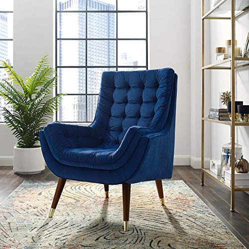 Sillón Plegable Terciopelo Azul Marino miniatura 1