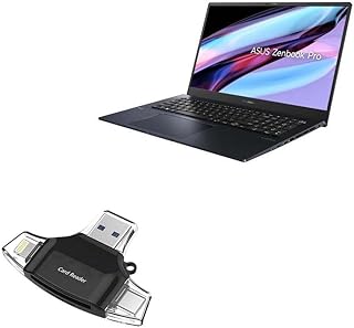BoxWave Smart Gadget Compatible with ASUS Zenbook Pro 17 (UM6702) - AllReader SD Card Reader, microSD Card Reader SD Compact USB for ASUS Zenbook Pro 17 (UM6702) - Jet Black